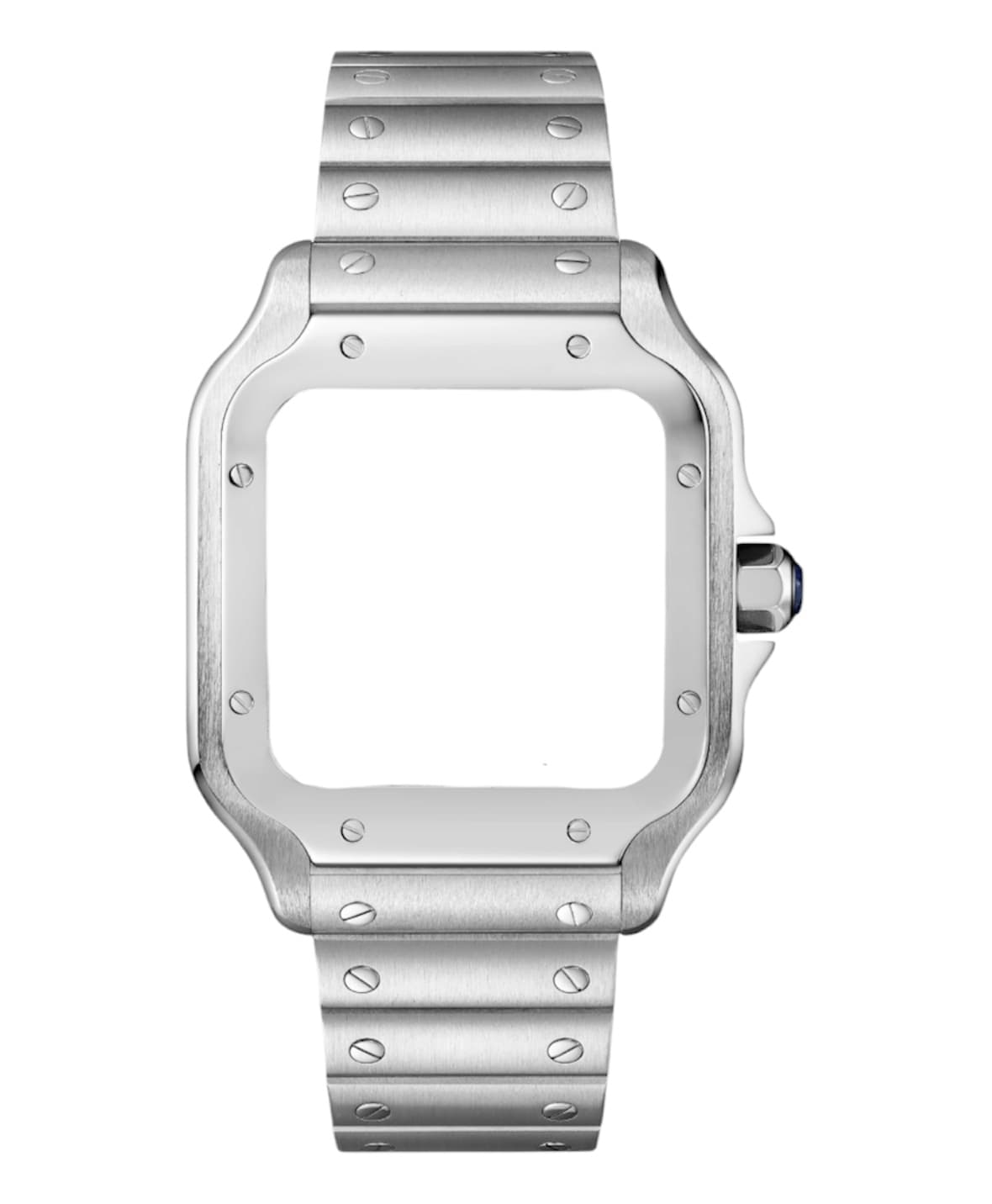 Silver-tone Alvinegro square case and strap