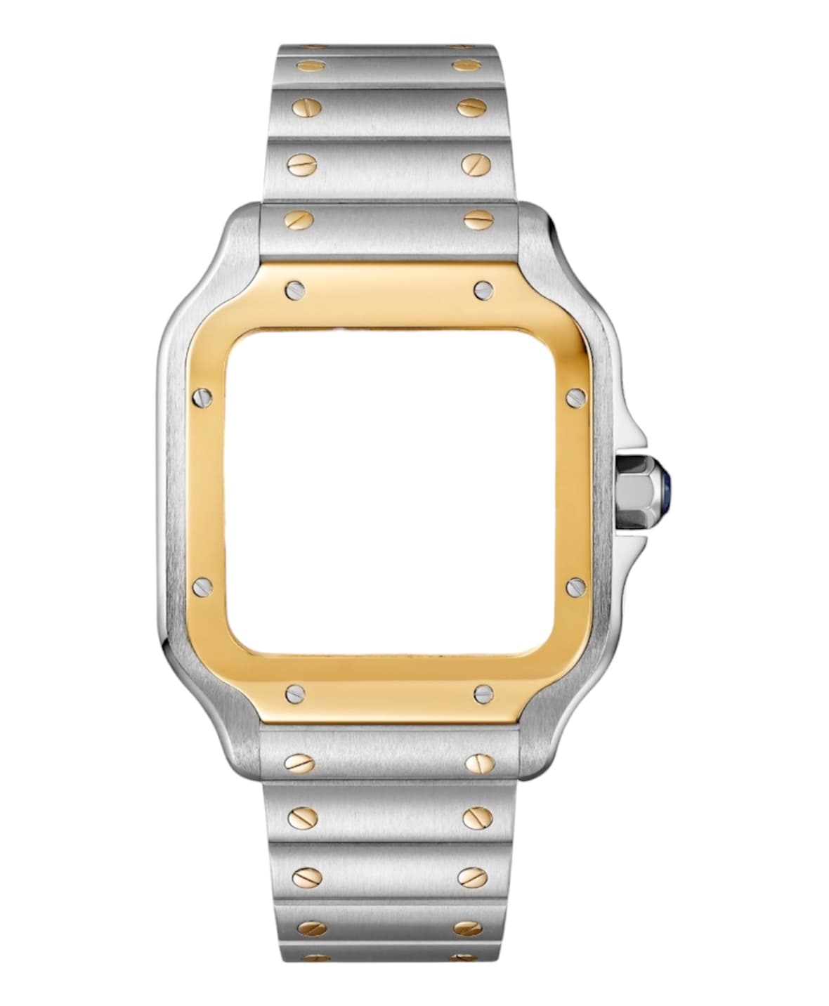 Two-tone Alvinegro square case and strap