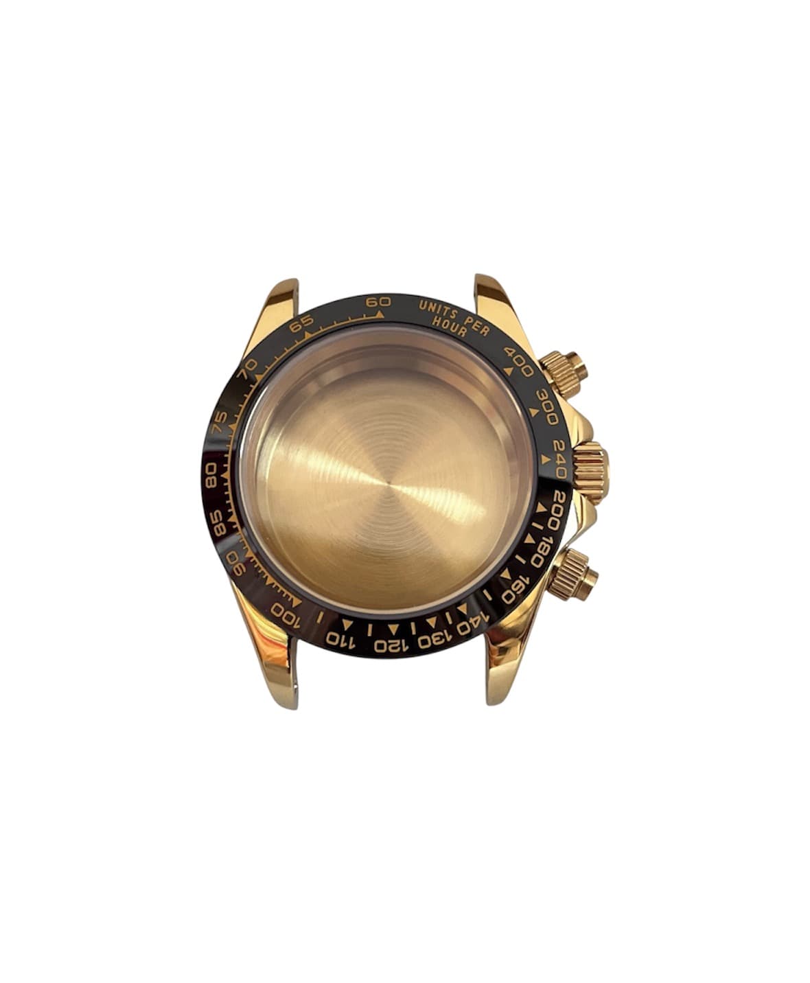 Gold-tone and black case
