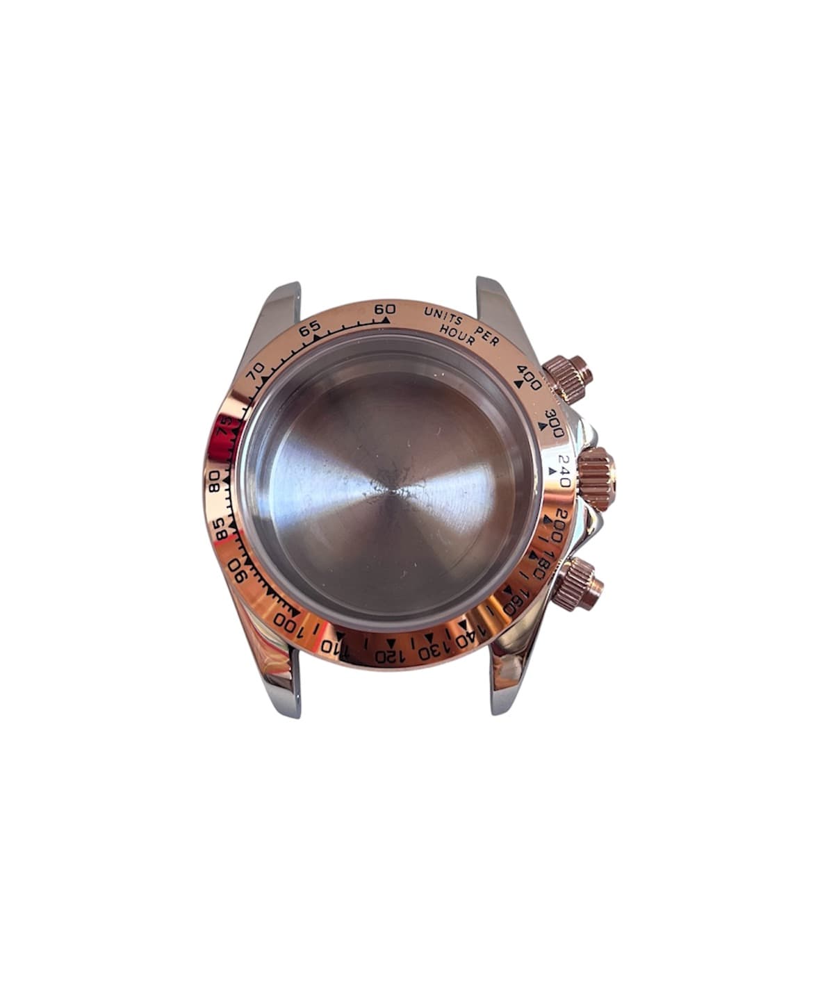Two-tone rose gold-tone case